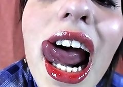 Tongue fetish sloppy blowjob